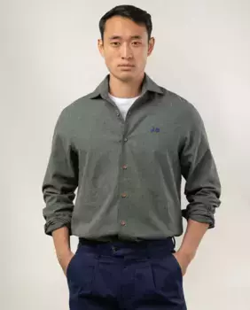 Мужская рубашка классического кроя однотонная зеленого цвета Scotta 1985, зеленый