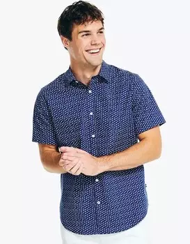 Мужская рубашка классического кроя с фантазийным принтом Nautica, синий