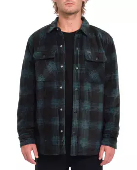 Мужская рубашка классического кроя с клетчатым принтом Volcom, черный