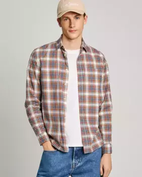 Мужская рубашка классического кроя с клетчатым принтом Pepe Jeans, мультиколор