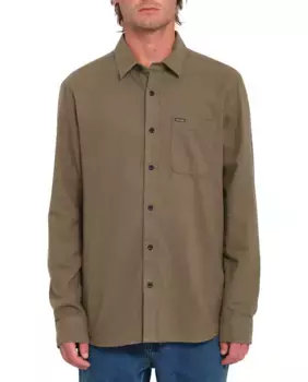 Мужская рубашка классического кроя с клетчатым принтом зеленого цвета Volcom