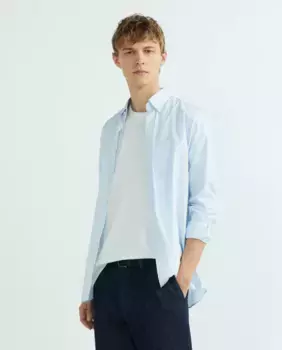 Мужская рубашка классического кроя с полосатым принтом Hackett, синий