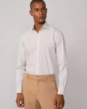 Мужская рубашка классического кроя с полосатым принтом Hackett, бежевый