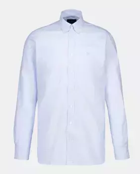 Мужская рубашка классического кроя с принтом в клетку Hackett, синий