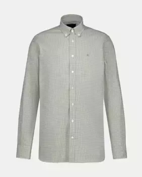 Мужская рубашка классического кроя с принтом в клетку Hackett, зеленый