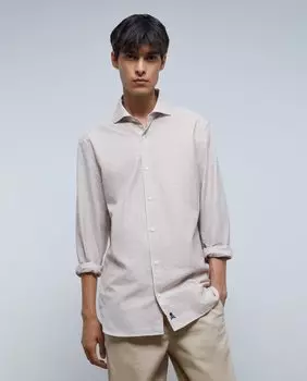 Мужская рубашка классического кроя в бордовую полоску Scalpers, бордо