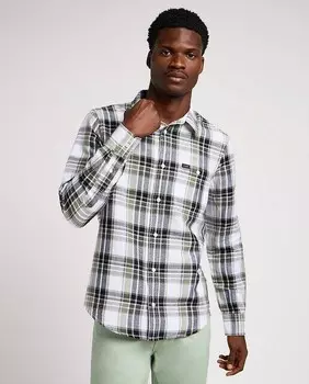 Мужская рубашка классического кроя в клетку Lee, зеленый