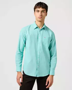 Мужская рубашка классического покроя с одним карманом Wrangler, бирюзовый
