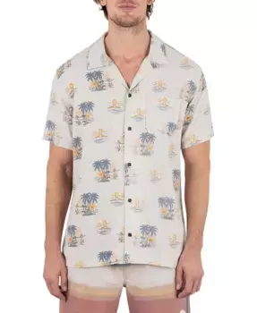 Мужская рубашка Laguna Camp с коротким рукавом Hurley, коричневый/бежевый