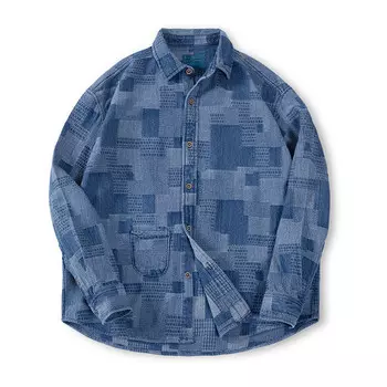 Мужская рубашка MADEN, джинсовая ткань