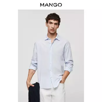 Мужская рубашка Mango, светло-голубой