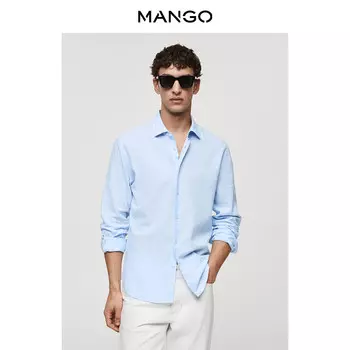 Мужская рубашка Mango в деловом стиле, светло-голубой