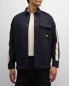 Мужская рубашка на кнопках спереди Emporio Armani, цвет Navy