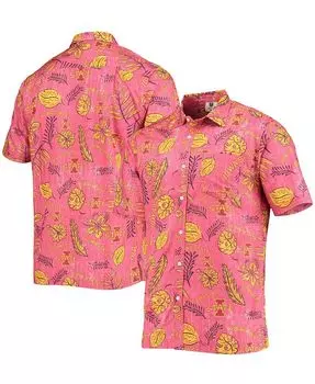 Мужская рубашка на пуговицах Cardinal в винтажном стиле с цветочным принтом и эффектом потертости Iowa State Cyclones Wes & Willy, коричневый