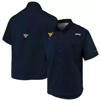 Мужская рубашка на пуговицах Columbia Navy West Virginia Mountaineers PFG Tamiami Omni-Shade
