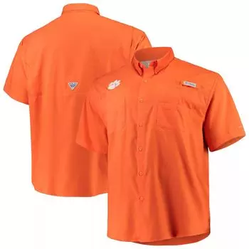 Мужская рубашка на пуговицах Columbia Orange Clemson Tigers Big & Tall Collegiate Tamiami
