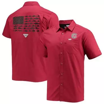 Мужская рубашка на пуговицах Columbia PFG Garnet South Carolina Gamecocks Slack Tide Camp