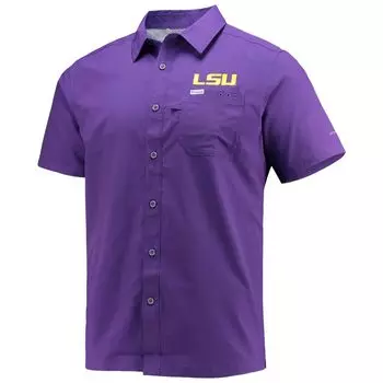 Мужская рубашка на пуговицах Columbia PFG Purple LSU Tigers Slack Tide Camp