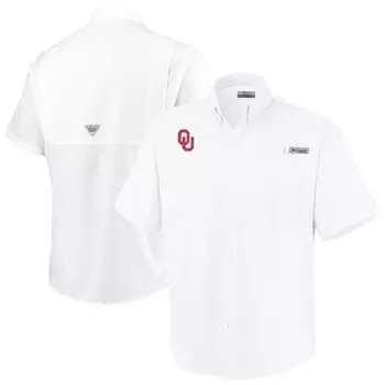 Мужская рубашка на пуговицах Columbia White Oklahomaooners Big & Tall Collegiate Tamiami