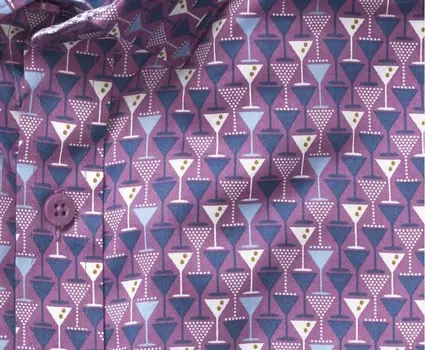 Мужская рубашка на пуговицах фиолетового цвета Мартини Johnston & Murphy