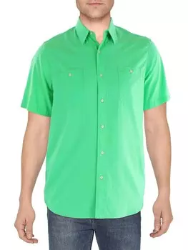 Мужская рубашка на пуговицах из однотонного хлопка Polo Ralph Lauren, цвет Neon Green