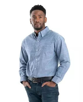 Мужская рубашка на пуговицах из шамбре с длинным рукавом Foreman Flex, большая и высокая Berne