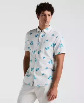 Мужская рубашка на пуговицах с цветочным принтом Original Penguin, белый