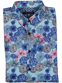 Мужская рубашка на пуговицах с цветочным воротником Jardin Lords of Harlech, цвет Sky