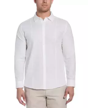 Мужская рубашка на пуговицах с длинным рукавом Big & Tall из смесового льна с защипами Cubavera, белый