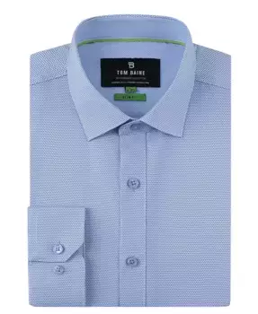 Мужская рубашка на пуговицах с геометрическим принтом и четырехсторонним растяжением Tom Baine, синий