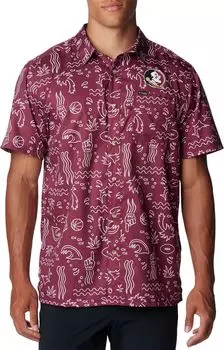 Мужская рубашка на пуговицах с гранатом и гранатом, супер свободная рубашка Columbia State Florida State Seminoles