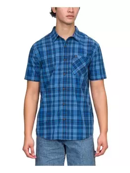 Мужская рубашка на пуговицах с карманом и воротником Junk Food, цвет Parisian Blue