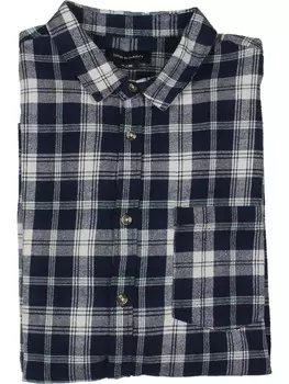 Мужская рубашка на пуговицах с клетчатым воротником Camden Cotton On, цвет Blue Grid Check
