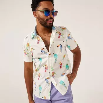 Мужская рубашка на пуговицах с коротким рукавом Chubbies, кремовый