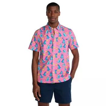 Мужская рубашка на пуговицах с коротким рукавом Chubbies, розовый