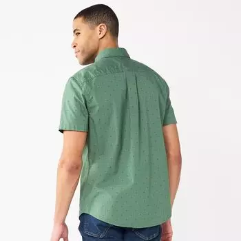Мужская рубашка на пуговицах с короткими рукавами Sonoma Goods For Life идеальной длины
