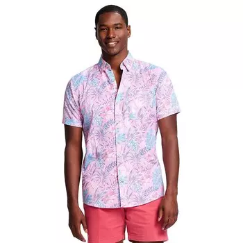 Мужская рубашка на пуговицах с короткими рукавами из шамбре IZOD Saltwater Dockside, цвет Peony Floral
