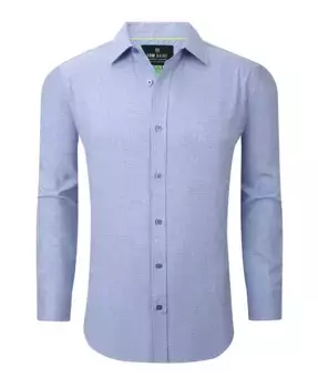 Мужская рубашка на пуговицах с однотонной текстурой, растягивающаяся в четыре стороны Tom Baine, синий
