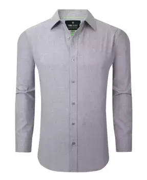 Мужская рубашка на пуговицах с однотонной текстурой, растягивающаяся в четыре стороны Tom Baine, серебряный