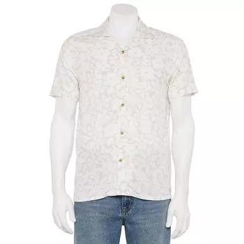 Мужская рубашка на пуговицах с воротником-стойкой Laguna Doodle с цветочным принтом, белый