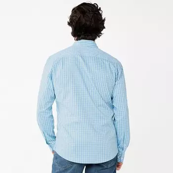 Мужская рубашка на пуговицах Sonoma Goods For Life Performance, цвет White Blue Plaid