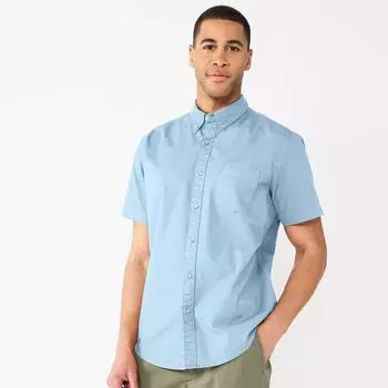 Мужская рубашка на пуговицах Sonoma Goods For Life с короткими рукавами идеальной длины