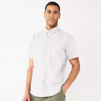 Мужская рубашка на пуговицах Sonoma Goods For Life с короткими рукавами идеальной длины