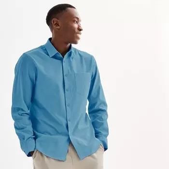 Мужская рубашка на пуговицах свободного кроя FLX Slim Performance, цвет Riviera