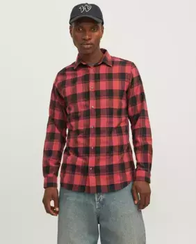 Мужская рубашка на пуговицах в клетку Jack & Jones, красный