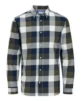 Мужская рубашка на пуговицах в клетку Jack & Jones, коричневый