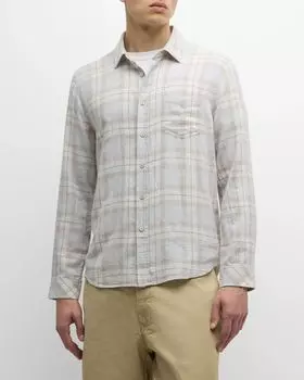 Мужская рубашка на пуговицах в клетку Wyatt Rails, цвет Tapir Agave Melange