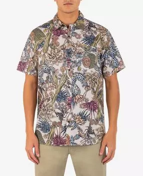 Мужская рубашка на танкетке с коротким рукавом и пуговицами Hurley, мульти
