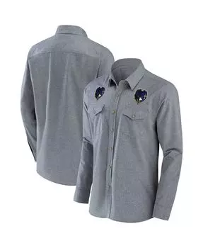 Мужская рубашка nfl x darius rucker collection by grey baltimore ravens из шамбре с длинным рукавом на пуговицах Fanatics, серый