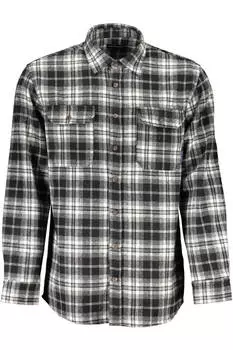 Мужская рубашка North Sails с длинным рукавом фланелевая в клетку, черно-белый